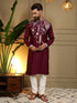 Maroon Pure Viscose Silk Embroidery Sequence Work Kurta Pajama 