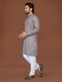 Lavender Pure Heavy Cotton Lucknowi Work Kurta Pajama 