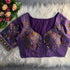 Blue Pure Heavy Pure Soft Viscous Cosmos Silk Blouse 