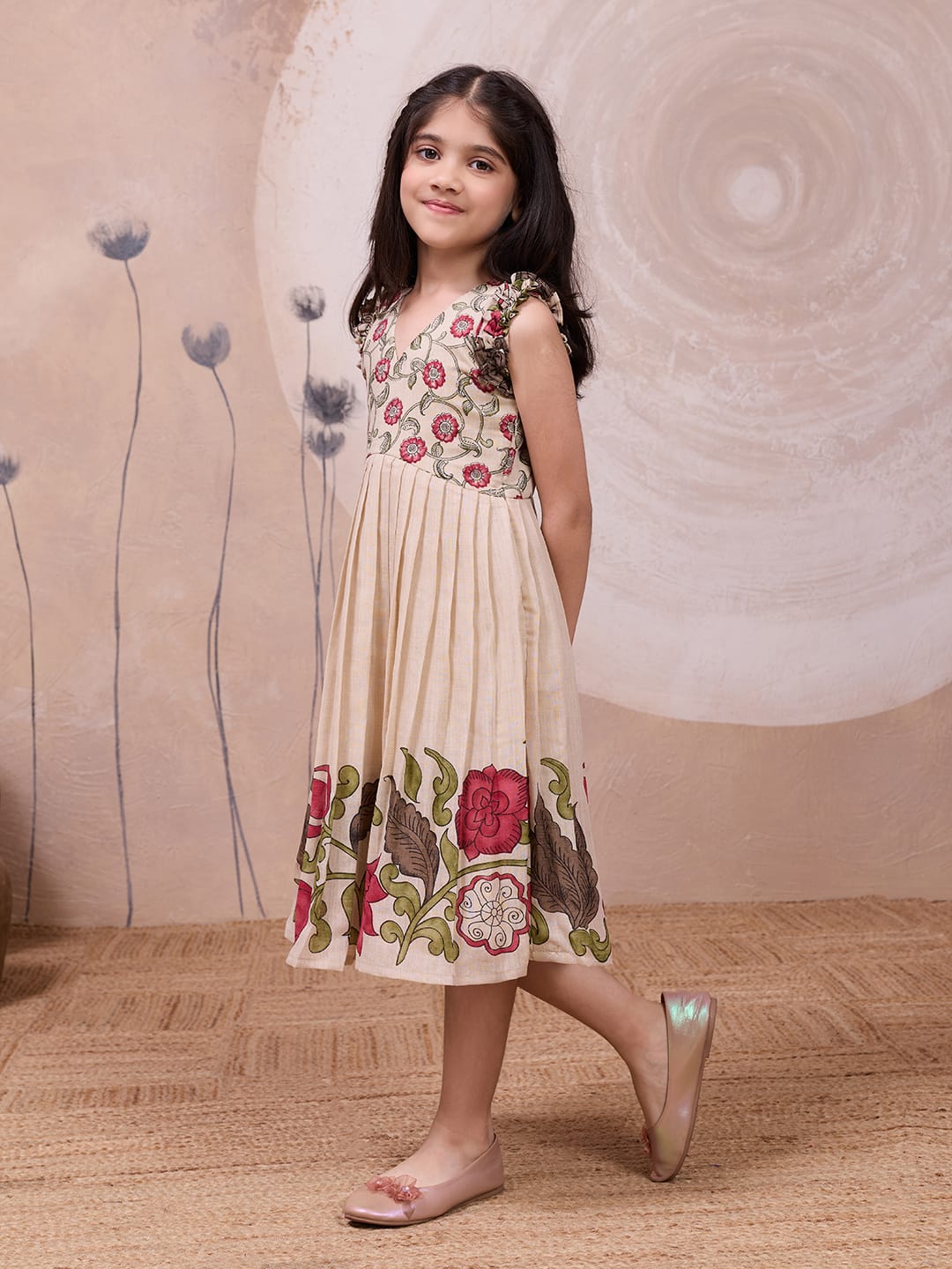 Chiku Pure Cotton Blend Elegant Printed Kids Dress