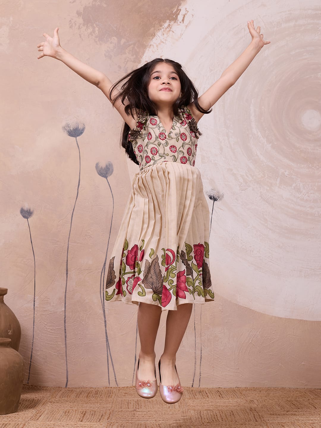 Chiku Pure Cotton Blend Elegant Printed Kids Dress
