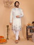 Cream Pure Heavy Linen Cotton Heavy Embroidery Work Kurta Pajama 