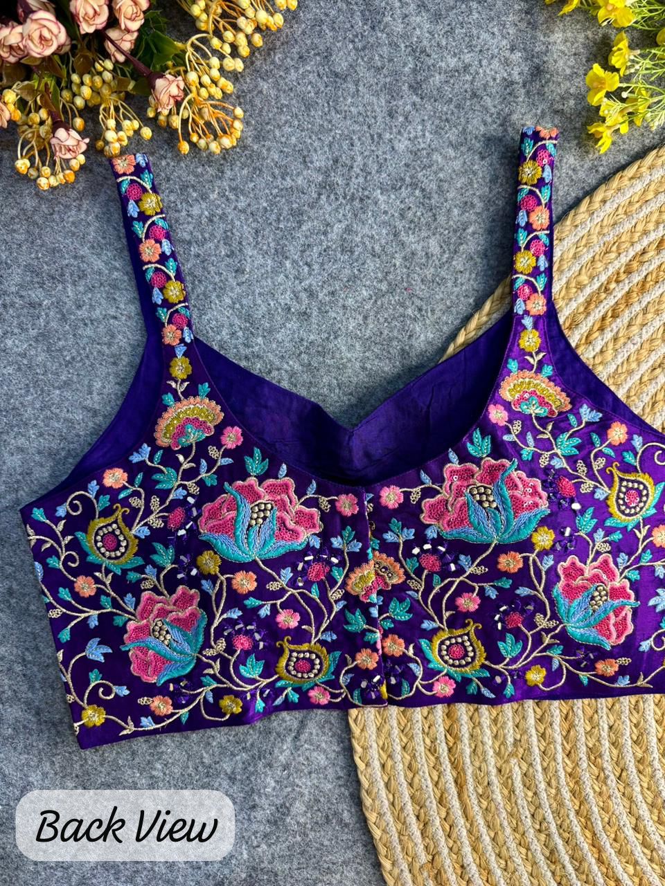 Purple Pure Heavy Soft Pure Gaji Silk Blouse 