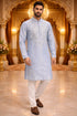 Sky Pure Silk Embroidery Sequins Work Kurta Pajama 