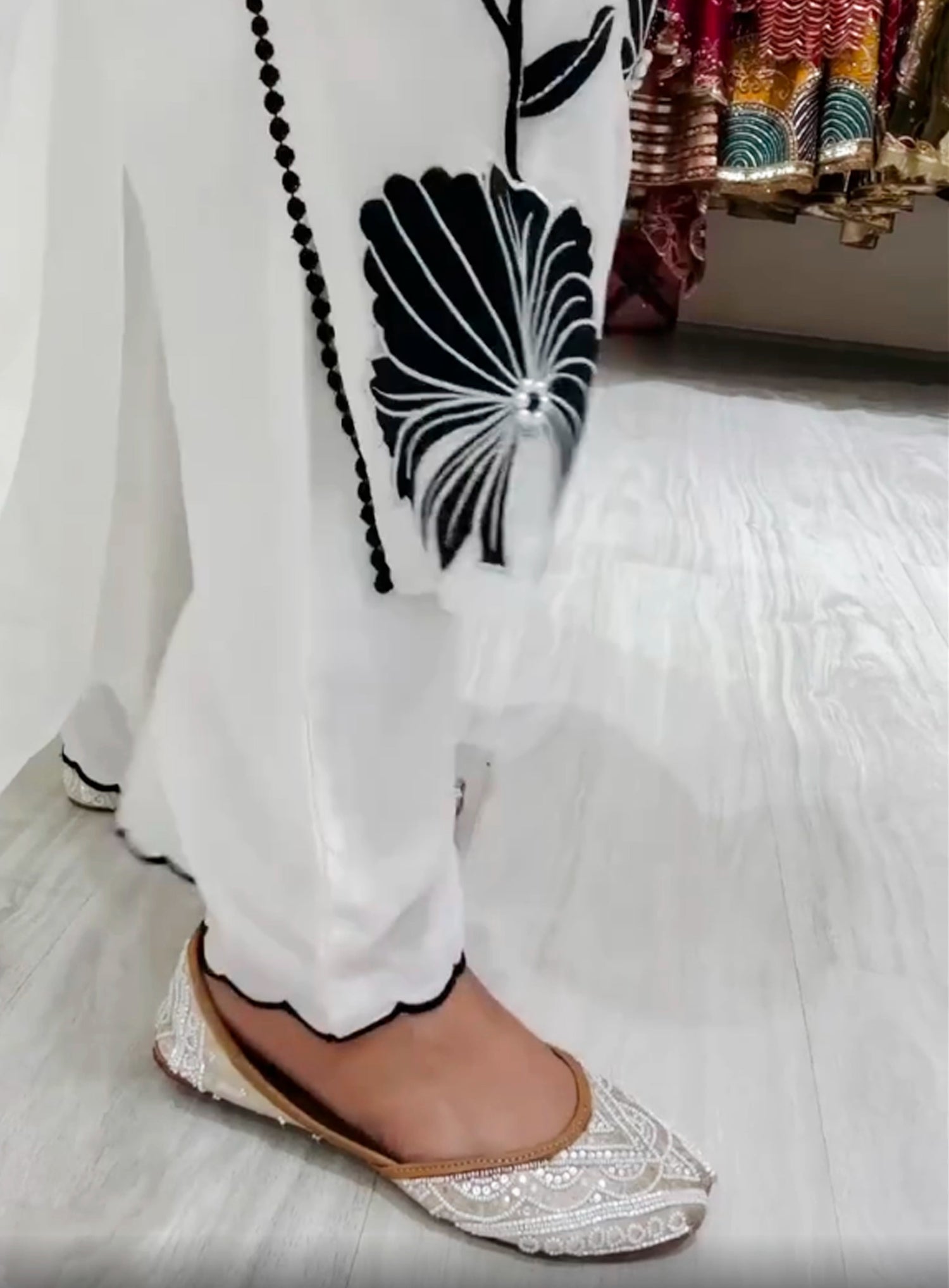 White Pure Soft Muslin Silk Kurti Pent With Dupatta Set 