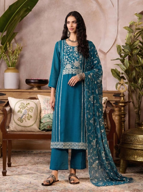 Rama Pure Soft Organza Silk Embroidery Work Salwar Suit 