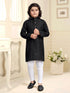 Black Pure Soft Cotton Printed Kids Boy Kurta Pajama 