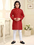 Red Pure Soft Cotton Printed Kids Boy Kurta Pajama 