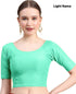 Light Rama Dobby Cotton Lycra Elegant Round Neck Design Stretchable Blouse 