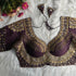Wine Pure Soft Roman Silk Gold Jari and Sequence Work Blouse 