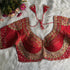 Red Pure Soft Roman Silk Gold Jari and Sequence Work Blouse 