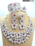 Red American Diamond Necklace Set 