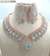 Mind Green American Diamond Necklace Set 