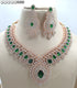 Green Green American Diamond Necklace Set 