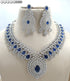 Blue Green American Diamond Necklace Set 