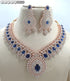Blue American Diamond Necklace Set 