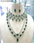 Green American Diamond Necklace Set 