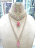 Pink American Diamond Necklace Set 