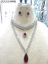 Maroon American Diamond Necklace Set 