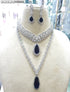Black American Diamond Necklace Set 