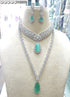 Mind Green American Diamond Necklace Set 