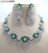 Green American Diamond Necklace Set 
