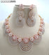 Baby Pink American Diamond Necklace Set 