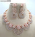 Pink American Diamond Necklace Set 