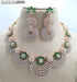 Green American Diamond Necklace Set 