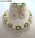 Green American Diamond Necklace Set 