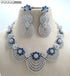 Blue American Diamond Necklace Set 