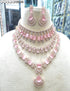 Pink American Diamond Necklace Set 