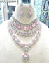 Pink American Diamond Necklace Set 