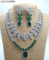 Green American Diamond Necklace Set 