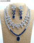 Blue American Diamond Necklace Set 