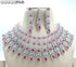 Maroon American Diamond Necklace Set 