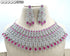 Red American Diamond Necklace Set 