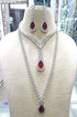 Red American Diamond Necklace Set 