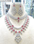 Red American Diamond Necklace Set 