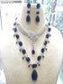 Blue American Diamond Necklace Set 