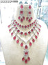 Red American Diamond Necklace Set 