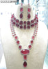 Red American Diamond Necklace Set 