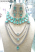 Mind Green American Diamond Necklace Set 