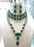 Green American Diamond Necklace Set 