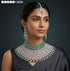 Green American Diamond Necklace Set 
