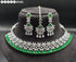 Green American Diamond Necklace Set 