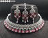Red American Diamond Necklace Set 