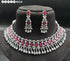 Pink American Diamond Necklace Set 