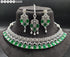 Green American Diamond Necklace Set 