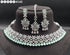 Mind Green American Diamond Necklace Set 